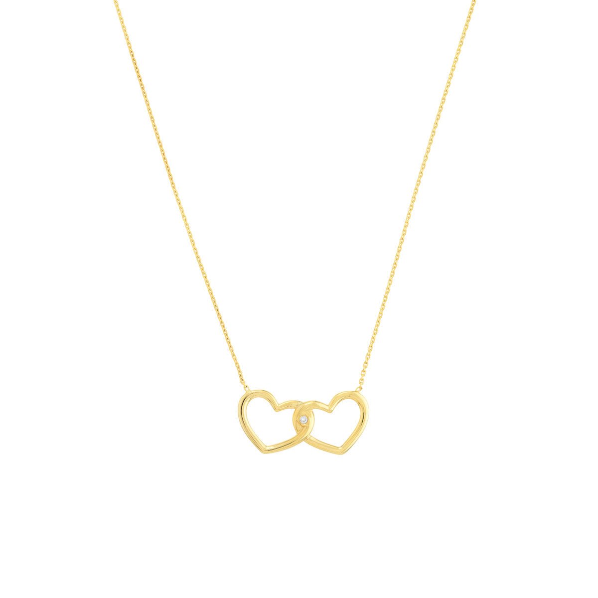 Birmingham Jewelry - 14K Yellow Gold Linked Open Hearts Adjustable Necklace - Birmingham Jewelry