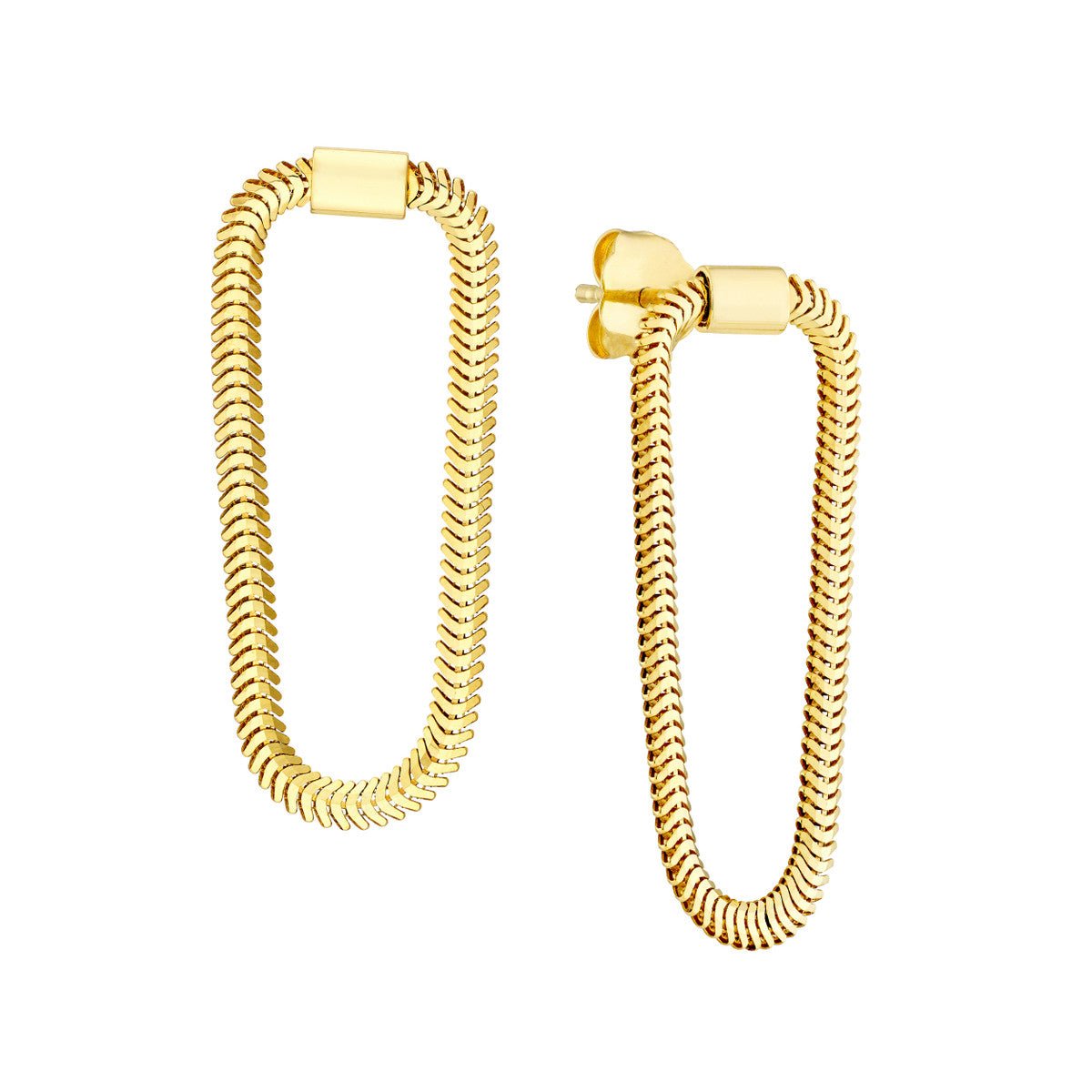 Birmingham Jewelry - 14K Yellow Gold Loop Snake Chain Earrings - Birmingham Jewelry