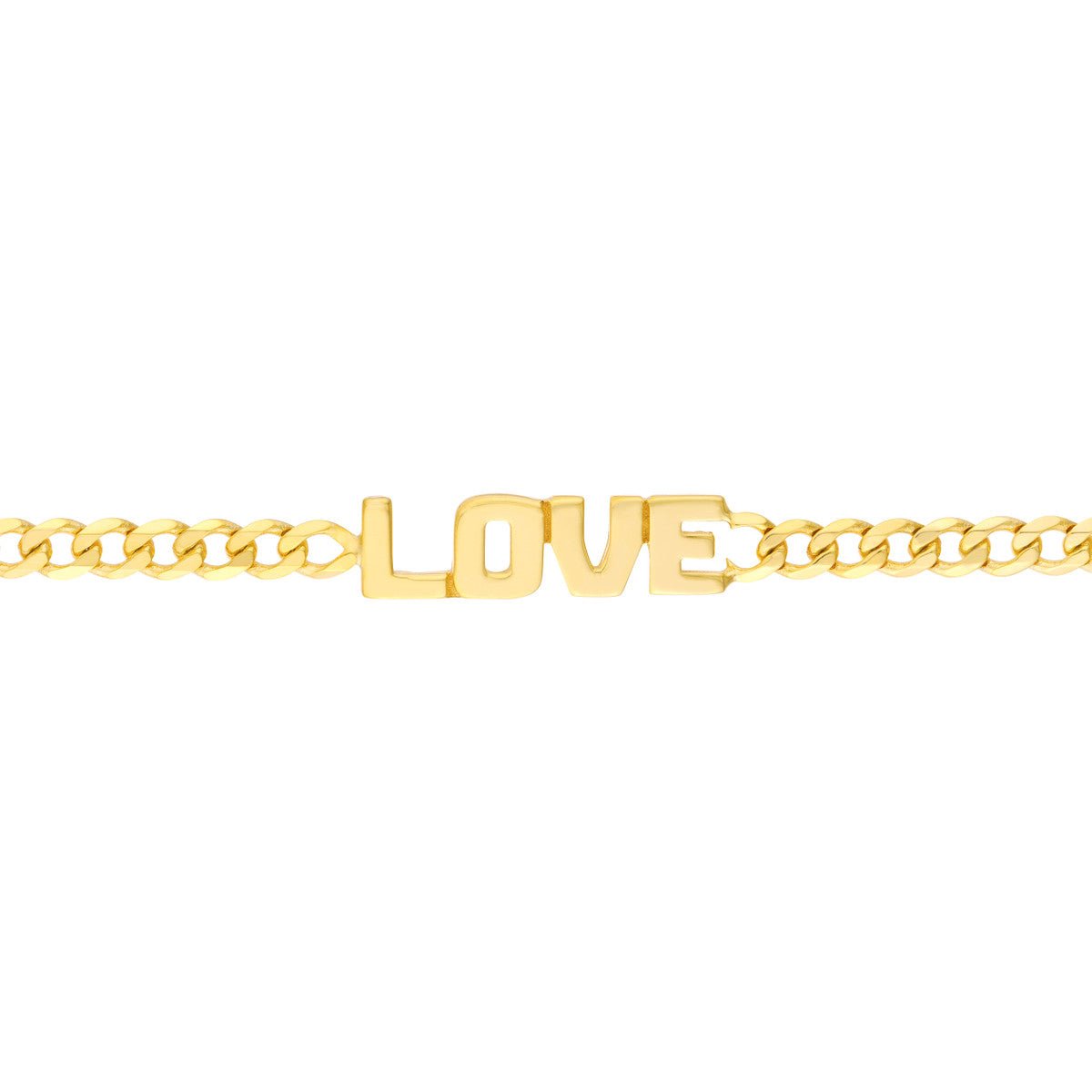 Birmingham Jewelry - 14K Yellow Gold Love Plate on Open Curb Chain Choker - Birmingham Jewelry