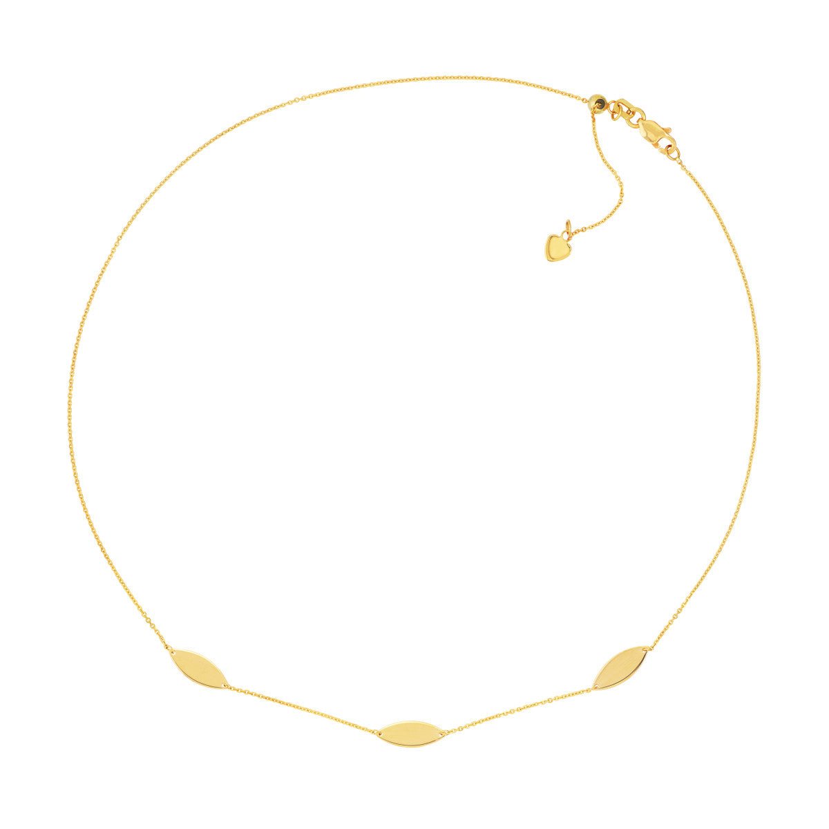 Birmingham Jewelry - 14K Yellow Gold Marquise Stations Adjustable Choker - Birmingham Jewelry