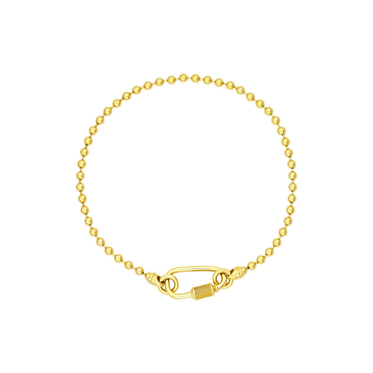 Birmingham Jewelry - 14K Yellow Gold Men's Oval Twist Barrel Lock Bead Bracelet - Birmingham Jewelry
