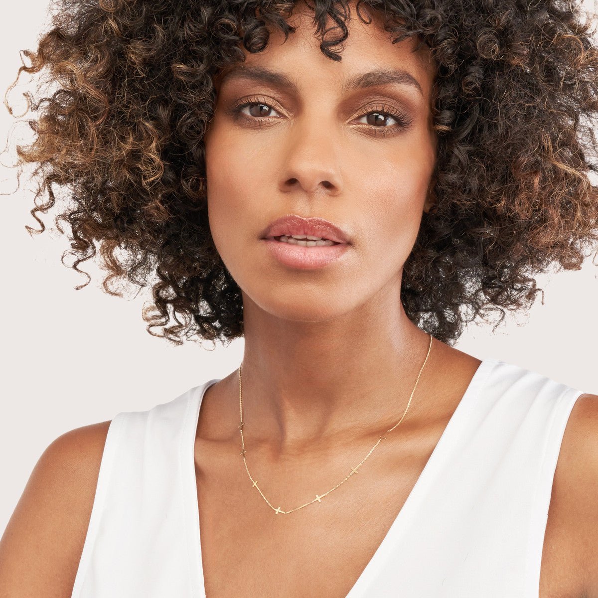 Birmingham Jewelry - 14K Yellow Gold Mini Cross Station Necklace - Birmingham Jewelry