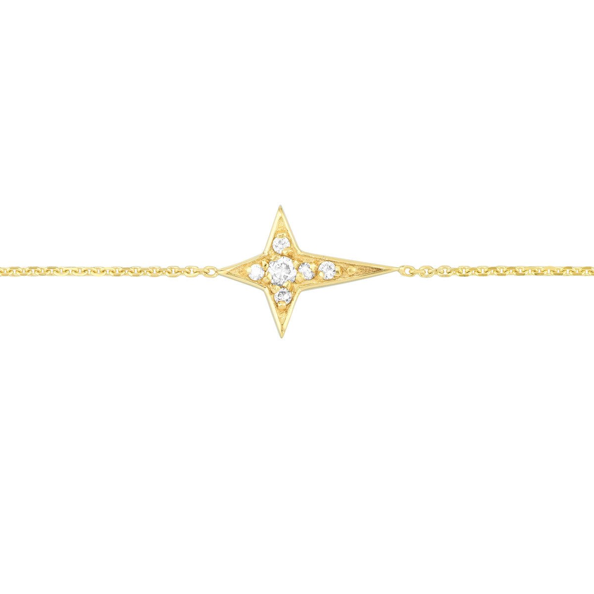 14K Yellow Gold Mini Diamond Tapered Cross Adjustable Bracelet Birmingham Jewelry Bracelet Birmingham Jewelry