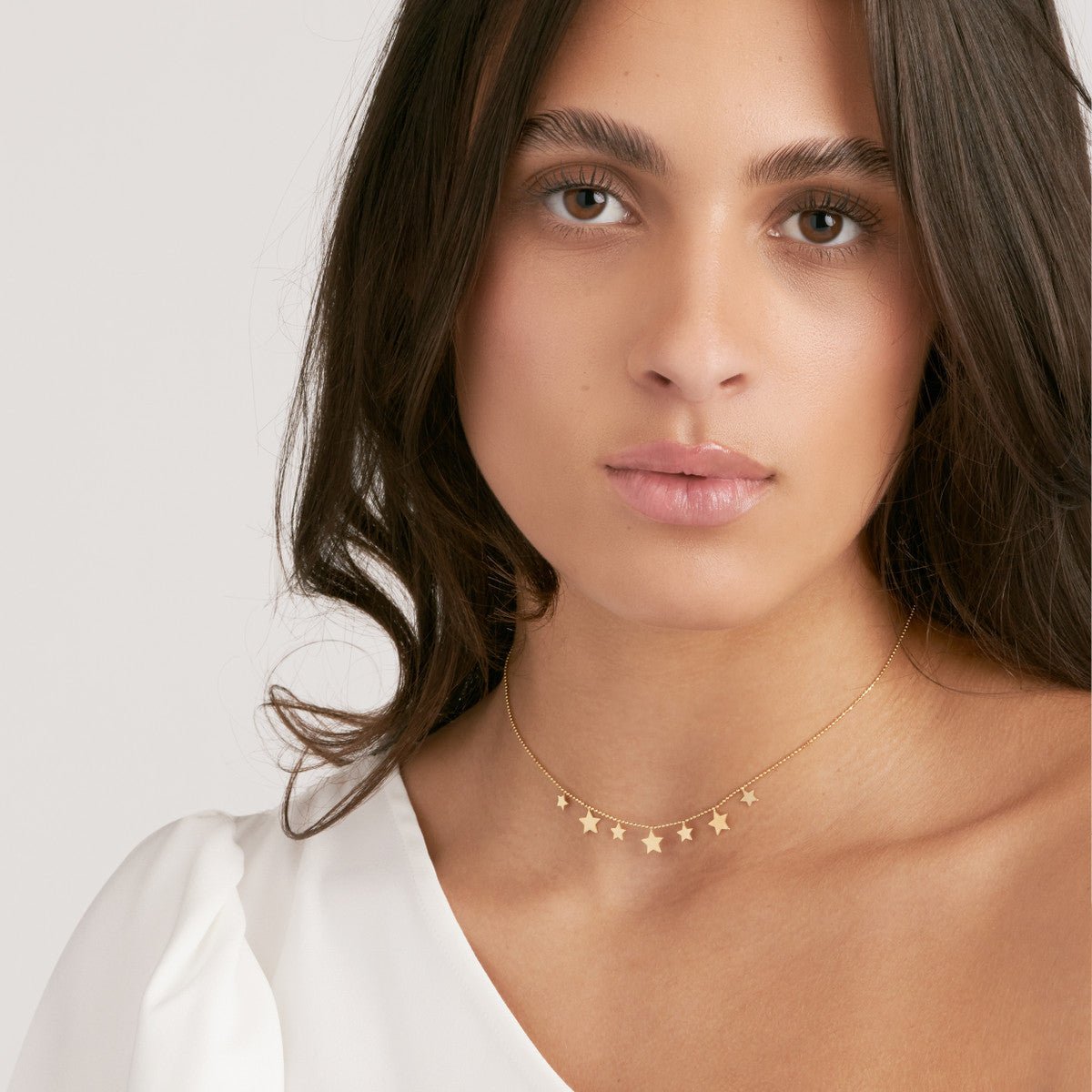 Birmingham Jewelry - 14K Yellow Gold Multi-Star Dangle Adjustable Choker - Birmingham Jewelry