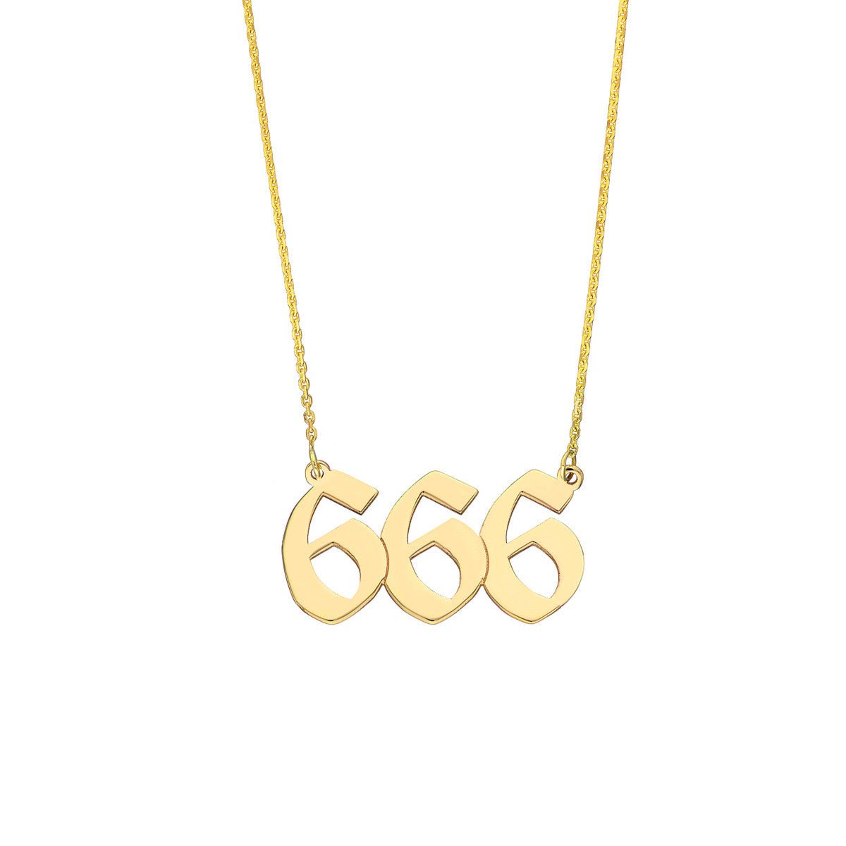 Birmingham Jewelry - 14K Yellow Gold Numerology Angelical No 666 - Reflection - Birmingham Jewelry