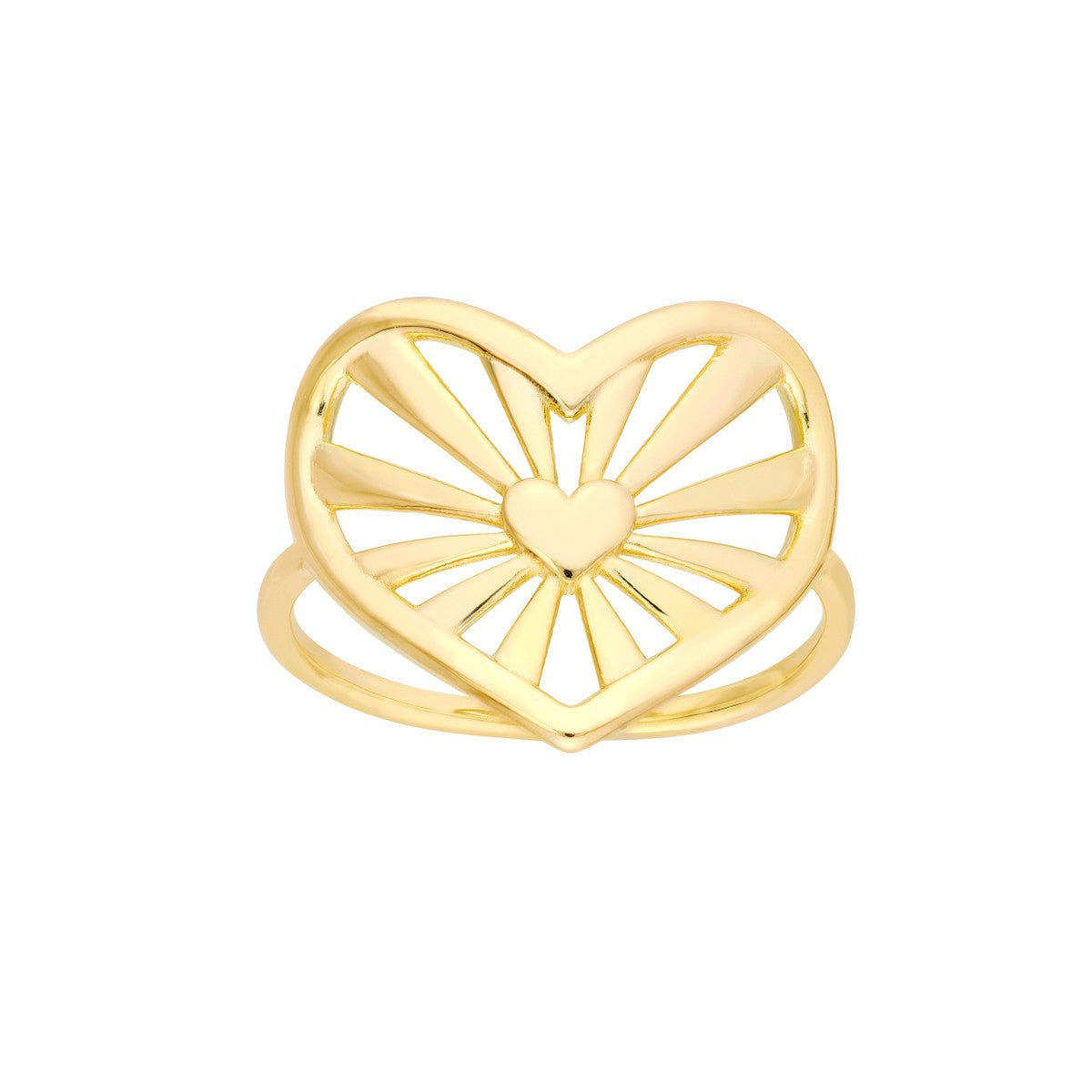 Birmingham Jewelry - 14K Yellow Gold Open Center Heart Ring - Birmingham Jewelry