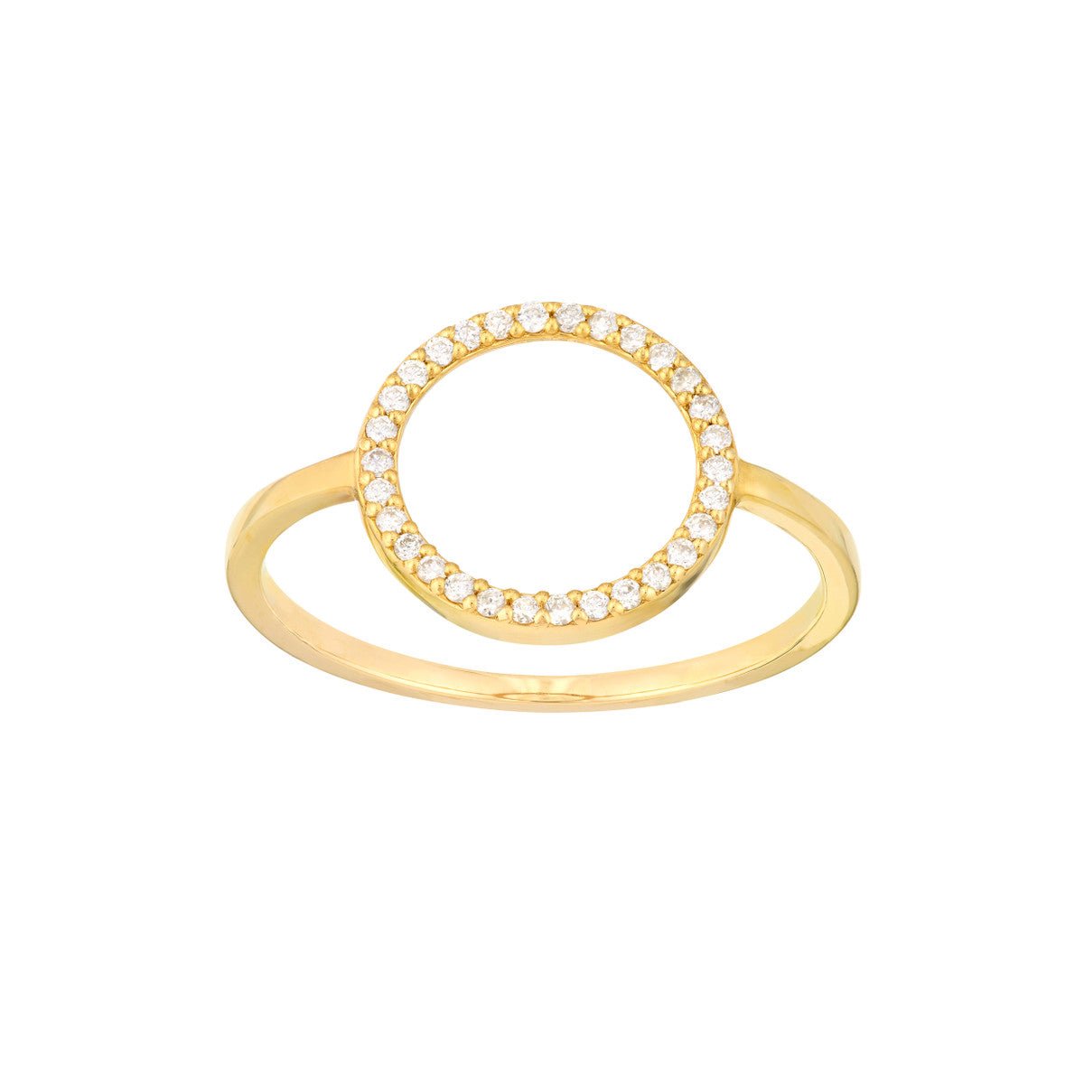 Birmingham Jewelry - 14K Yellow Gold Open Diamond Circle Ring - Birmingham Jewelry