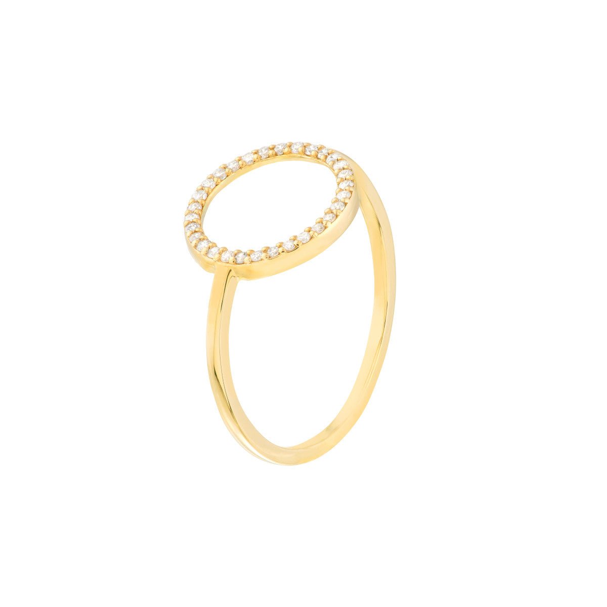 Birmingham Jewelry - 14K Yellow Gold Open Diamond Circle Ring - Birmingham Jewelry