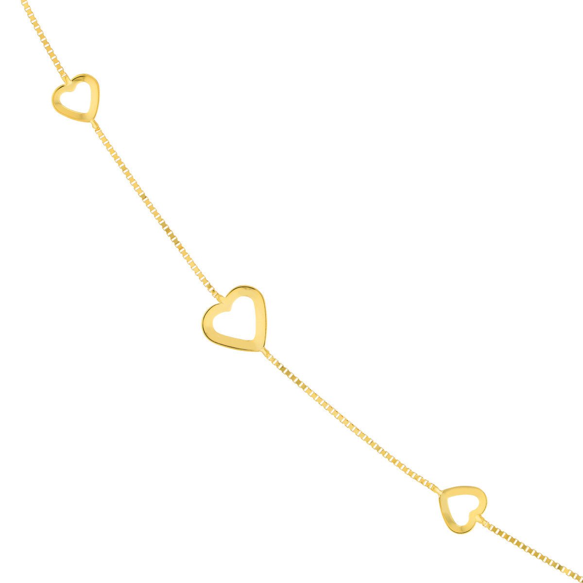 Birmingham Jewelry - 14K Yellow Gold Open Heart on Box Chain Adj. Necklace - Birmingham Jewelry