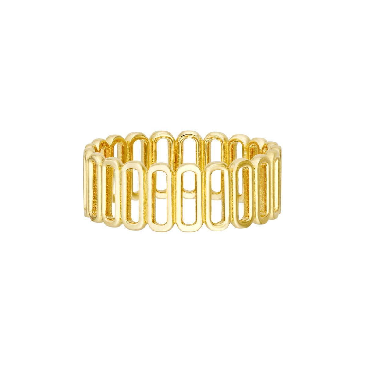 Birmingham Jewelry - 14K Yellow Gold Open Paper Clip Side by Side Ring - Birmingham Jewelry
