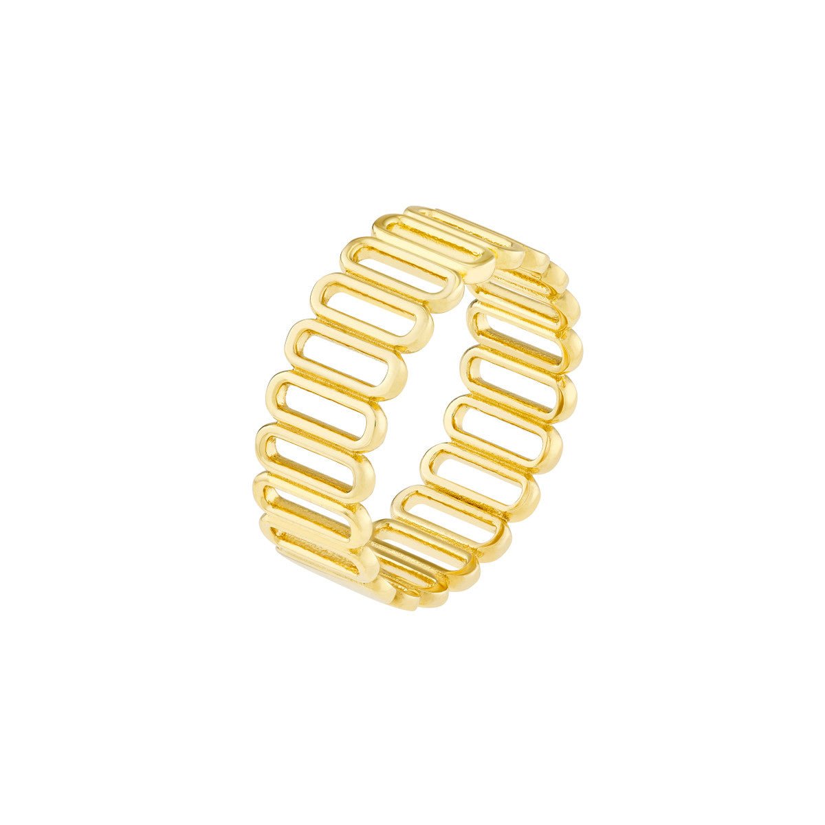 Birmingham Jewelry - 14K Yellow Gold Open Paper Clip Side by Side Ring - Birmingham Jewelry