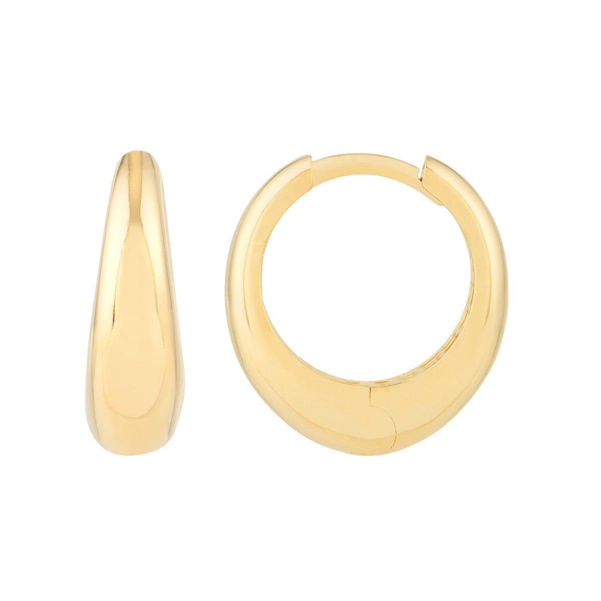 Birmingham Jewelry - 14K Yellow Gold Oval Shape Huggie Earrings - Birmingham Jewelry