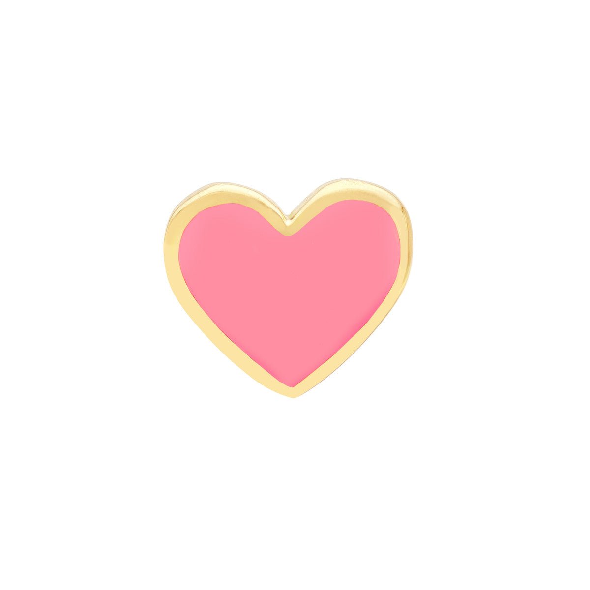 Birmingham Jewelry - 14K Yellow Gold Pink Enamel Heart Baby Stud Earrings - Birmingham Jewelry