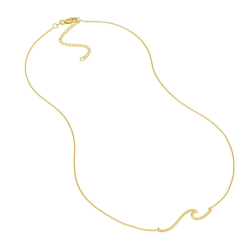 Birmingham Jewelry - 14K Yellow Gold Polished Wave Necklace - Birmingham Jewelry