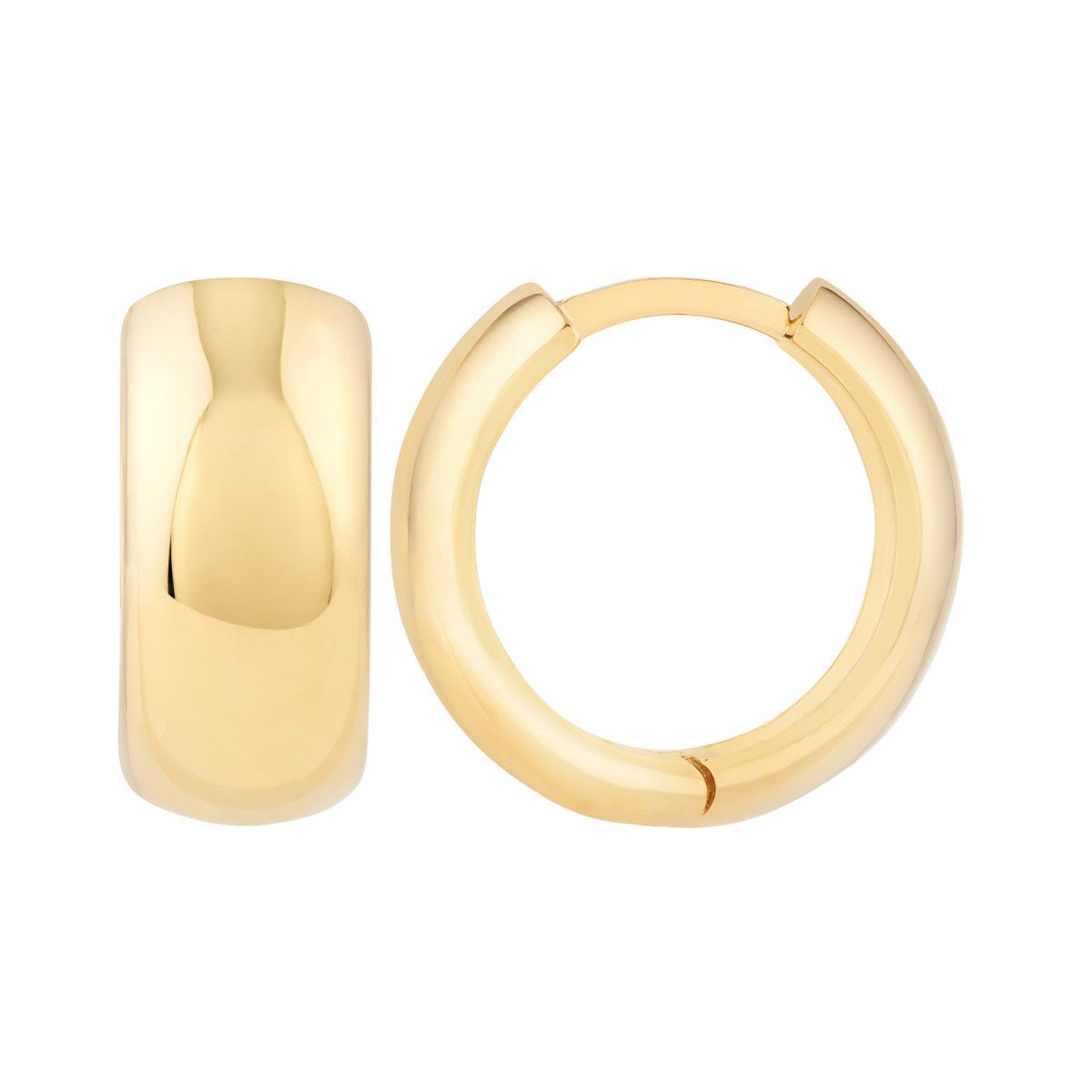 Birmingham Jewelry - 14K Yellow Gold Polished Wide Huggie Earrings - Birmingham Jewelry