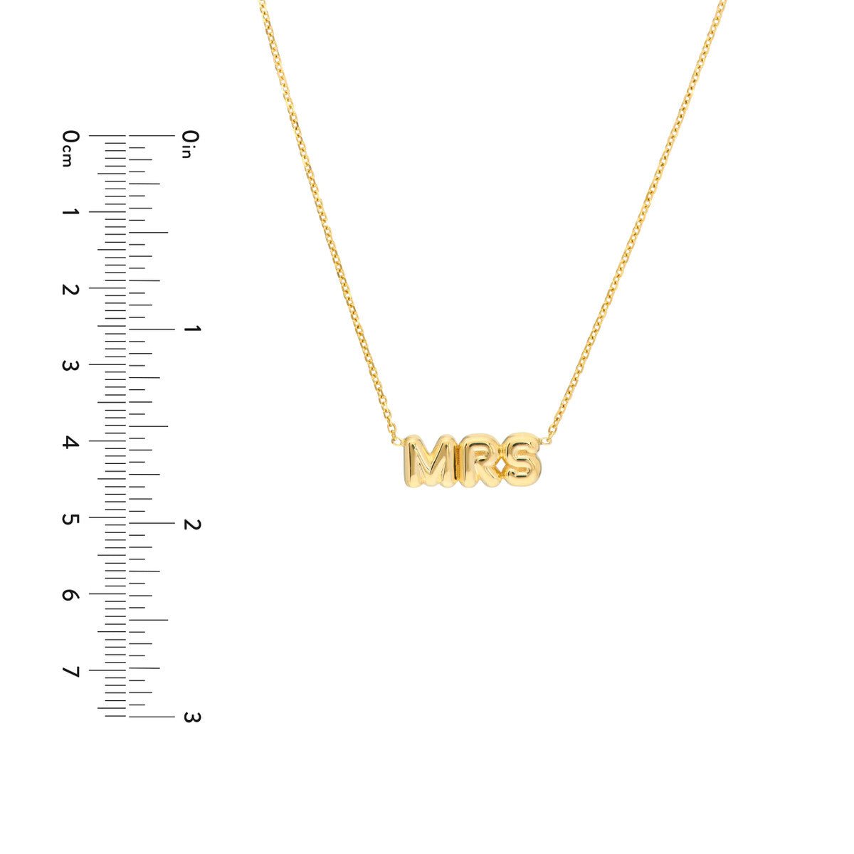 Birmingham Jewelry - 14K Yellow Gold Puff Mrs Adjustable Necklace with Pear Shape Lock - Birmingham Jewelry
