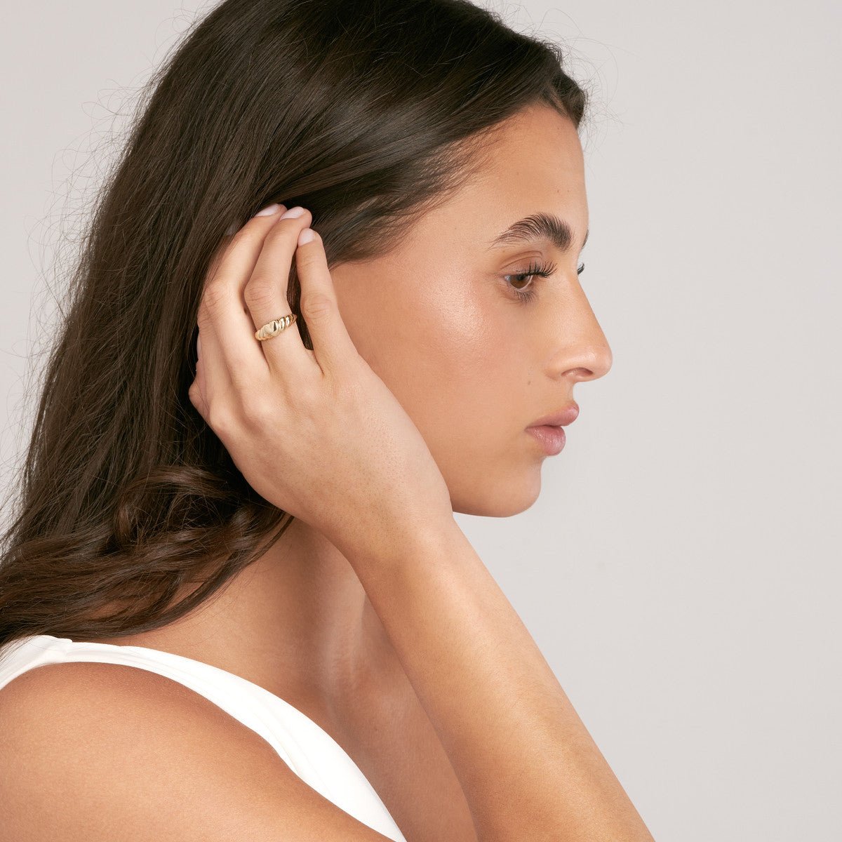 Birmingham Jewelry - 14K Yellow Gold Puffed Heart Ribbed Sides Ring - Birmingham Jewelry