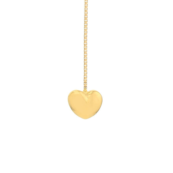 Birmingham Jewelry - 14K Yellow Gold Puffy Heart Threader Earrings - Birmingham Jewelry