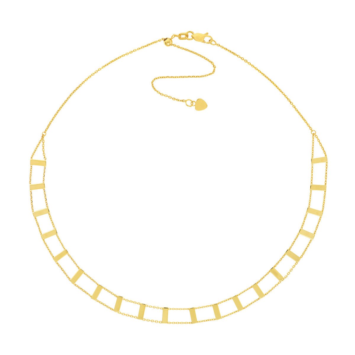Birmingham Jewelry - 14K Yellow Gold Railroad Pattern Adjustable Choker - Birmingham Jewelry