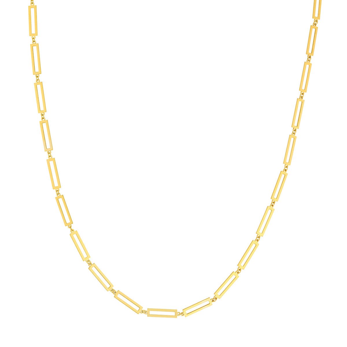 Birmingham Jewelry - 14K Yellow Gold Rectangular Link Station Chain - Birmingham Jewelry