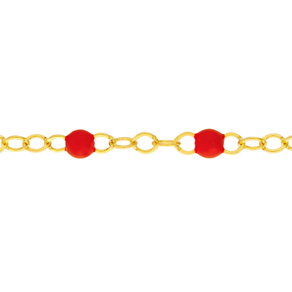 Red and gold beaded baby bracelet