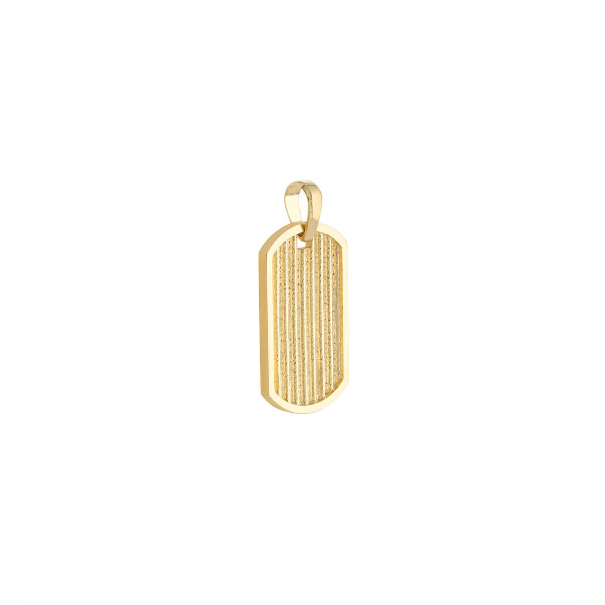 Birmingham Jewelry - 14K Yellow Gold Ribbed Dog Tag Pendant - Birmingham Jewelry