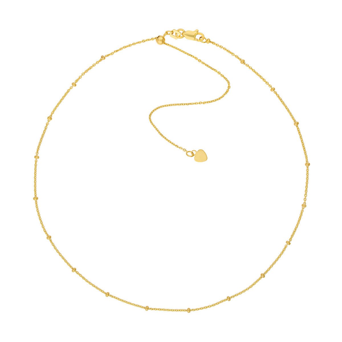 Birmingham Jewelry - 14K Yellow Gold Saturn Chain Adjustable Choker - Birmingham Jewelry