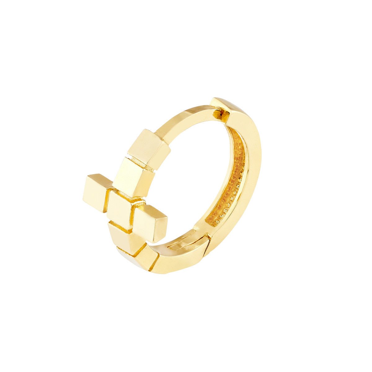 Birmingham Jewelry - 14K Yellow Gold Segmented Cross Huggies - Birmingham Jewelry