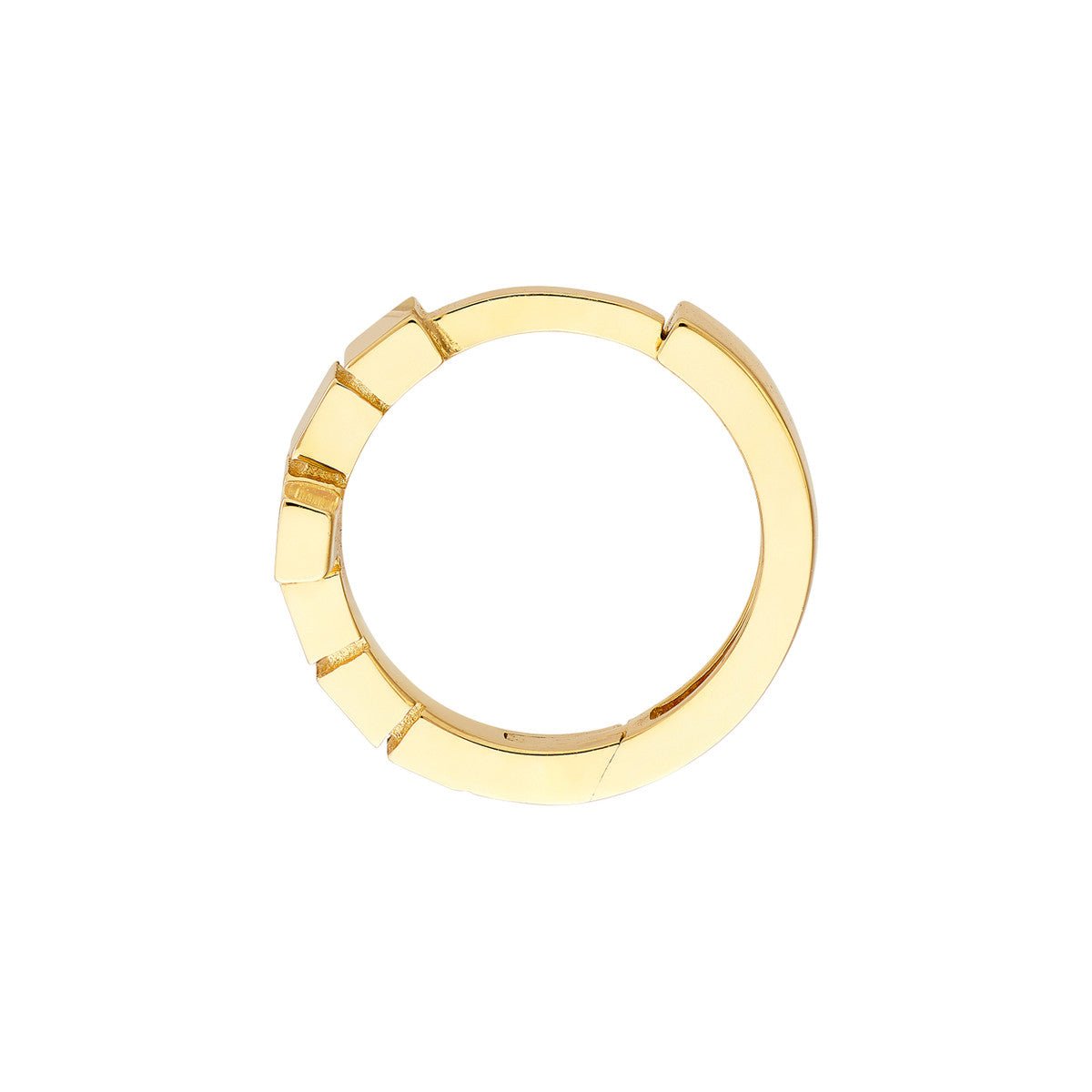 Birmingham Jewelry - 14K Yellow Gold Segmented Cross Huggies - Birmingham Jewelry