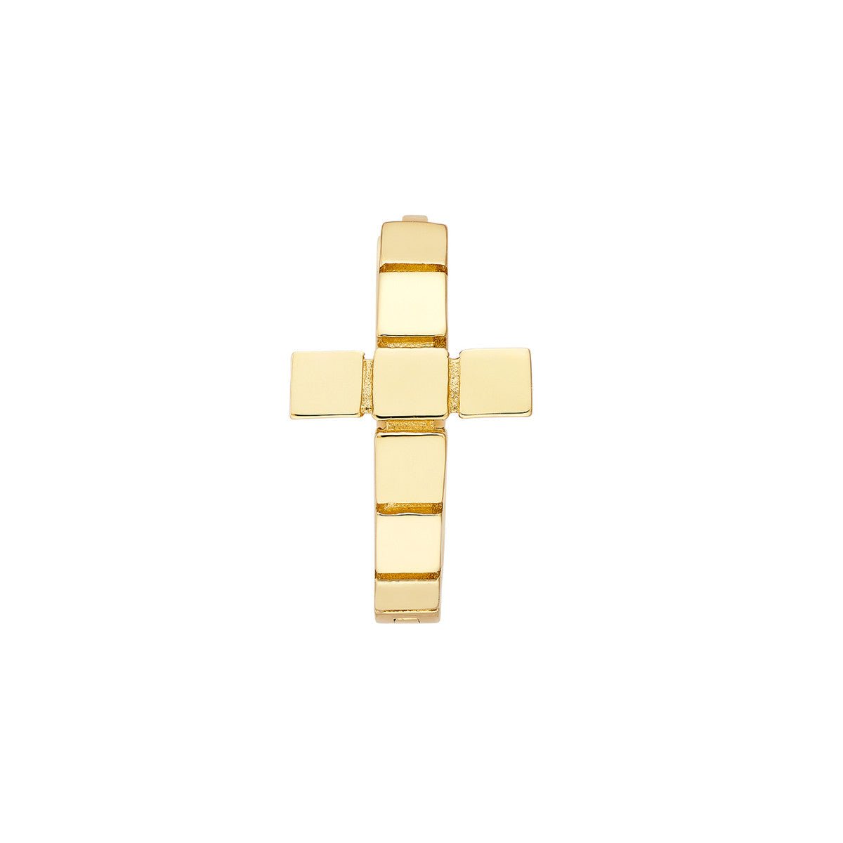 Birmingham Jewelry - 14K Yellow Gold Segmented Cross Huggies - Birmingham Jewelry