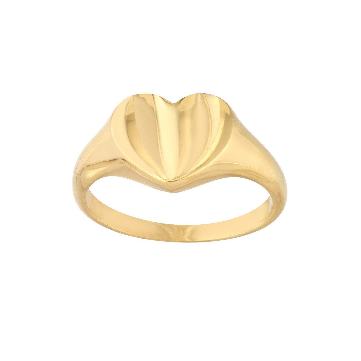 Birmingham Jewelry - 14K Yellow Gold Signet Mini Heart Ring - Birmingham Jewelry