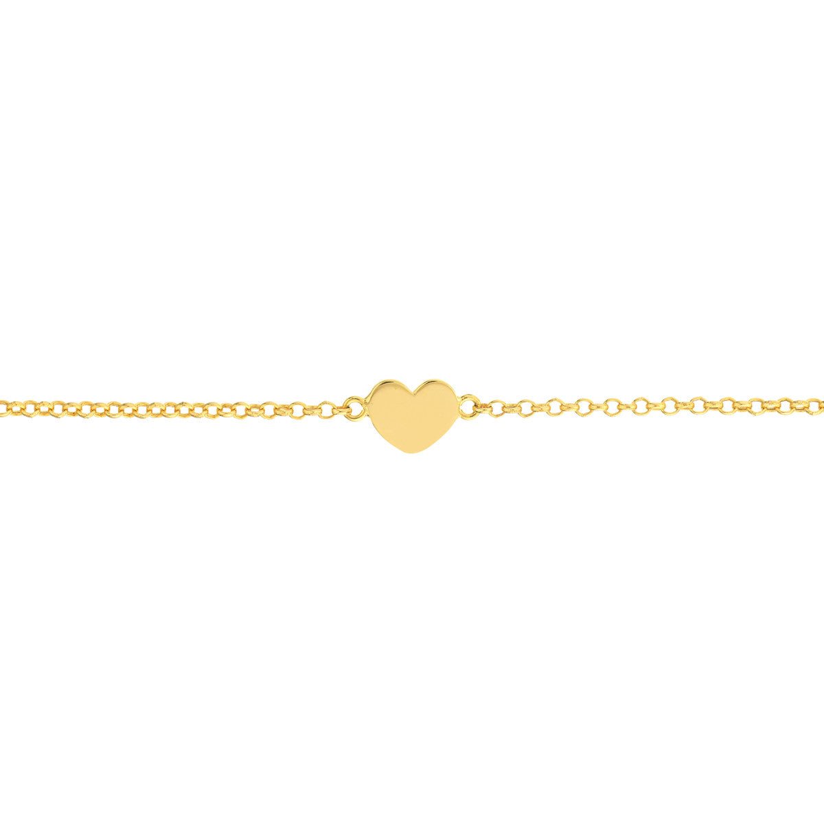 Birmingham Jewelry - 14K Yellow Gold Simple Heart Anklet - Birmingham Jewelry