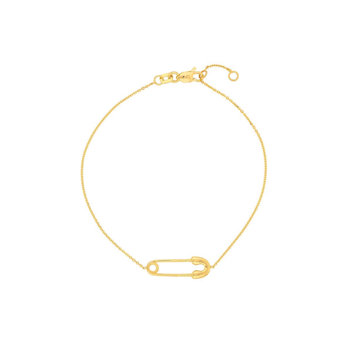 Safety Pin and Spike Bracelet | Gold, Brooklyn Jewelry 7.5 Wrist (M)