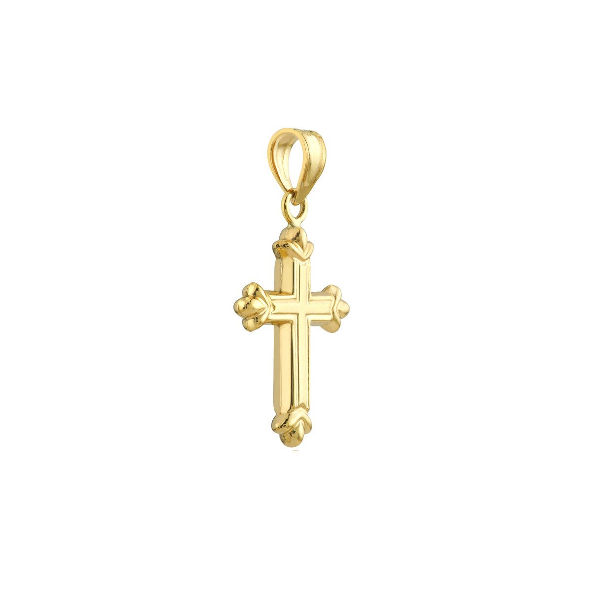 14K Yellow Gold Small Fleur Cross Pendant Birmingham Jewelry Pendant Birmingham Jewelry