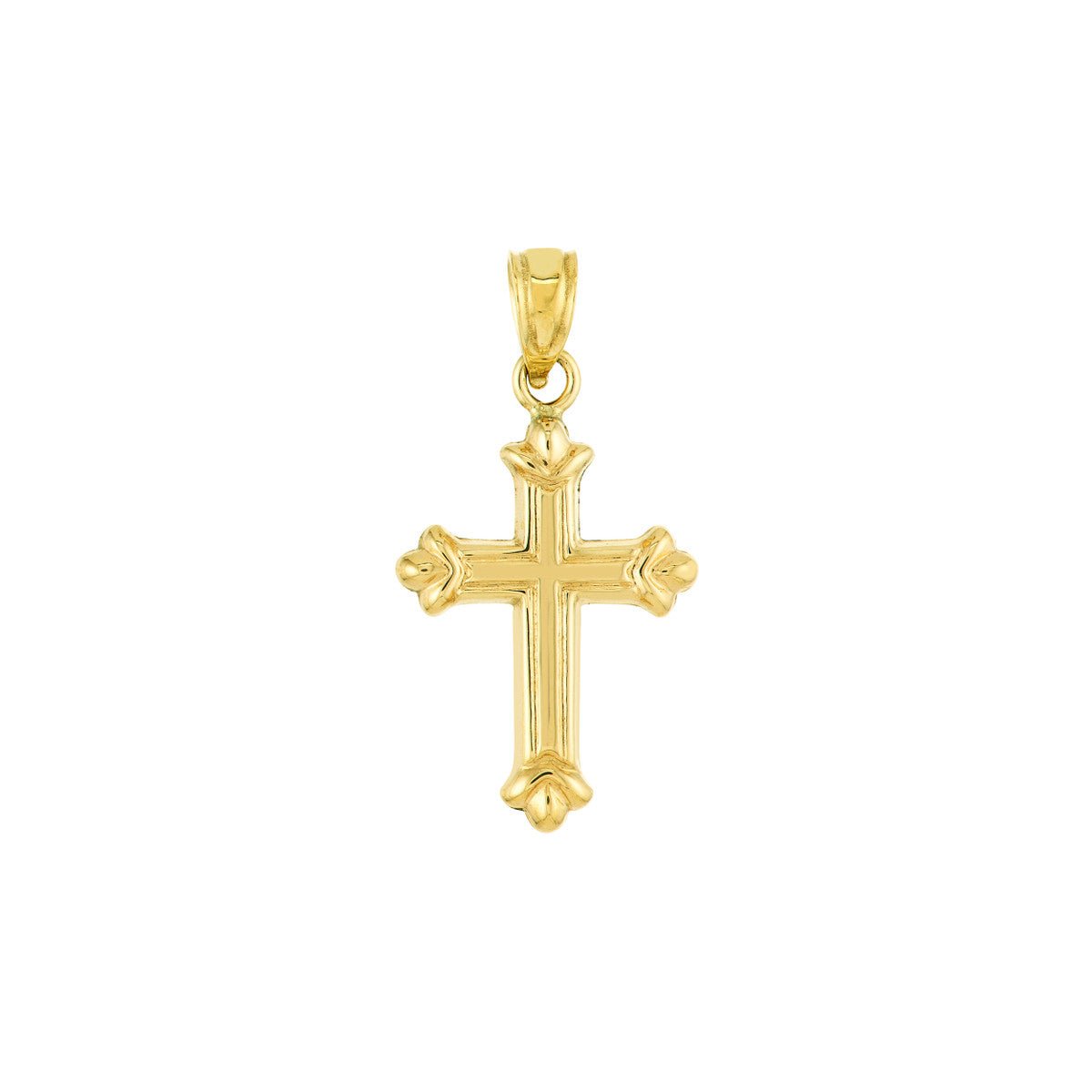 14K Yellow Gold Small Fleur Cross Pendant Birmingham Jewelry Pendant Birmingham Jewelry