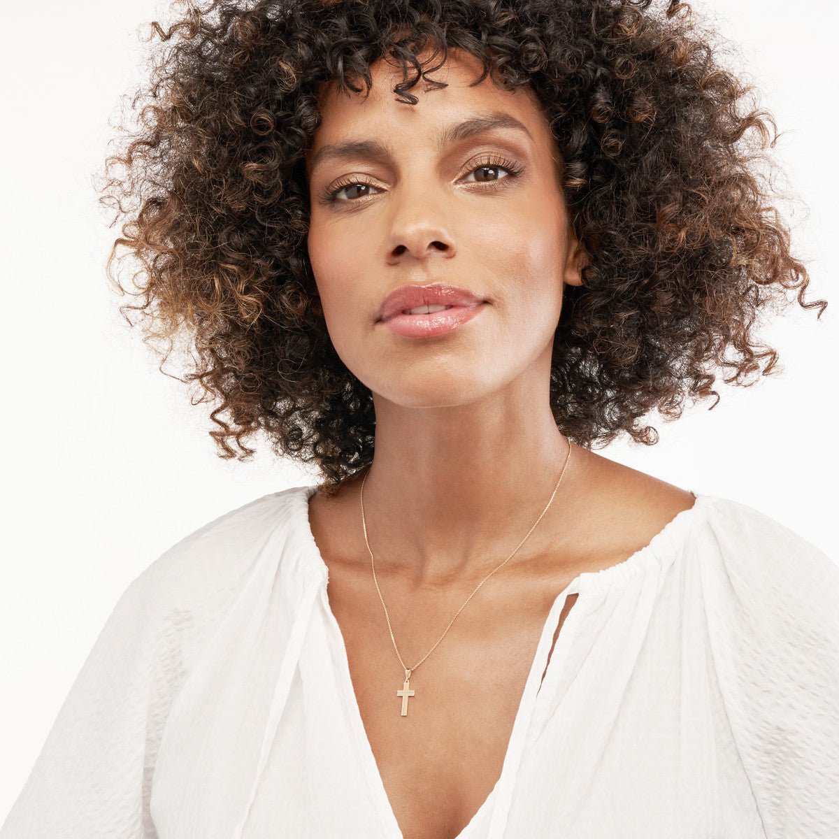 Birmingham Jewelry - 14K Yellow Gold Small Polished Grooved Cross - Birmingham Jewelry