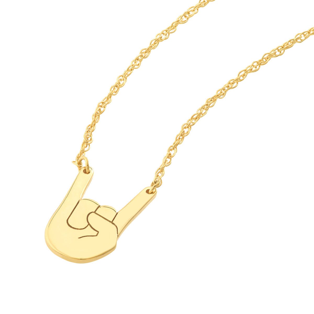 14K Yellow Gold So You ASL I Love You Necklace Birmingham Jewelry Necklace Birmingham Jewelry