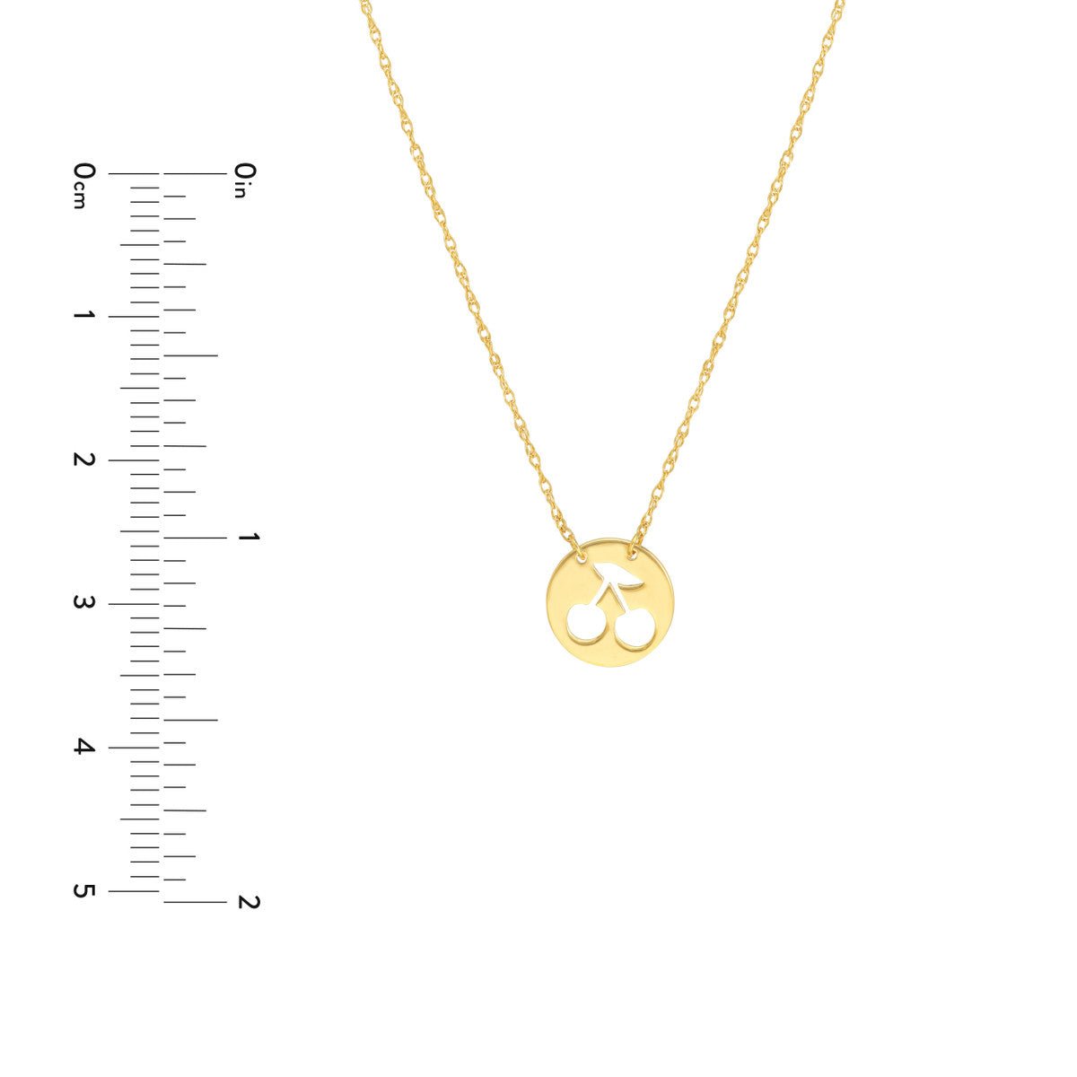 Birmingham Jewelry - 14K Yellow Gold So You Cutout Cherry Mini Disk Adj Necklace - Birmingham Jewelry