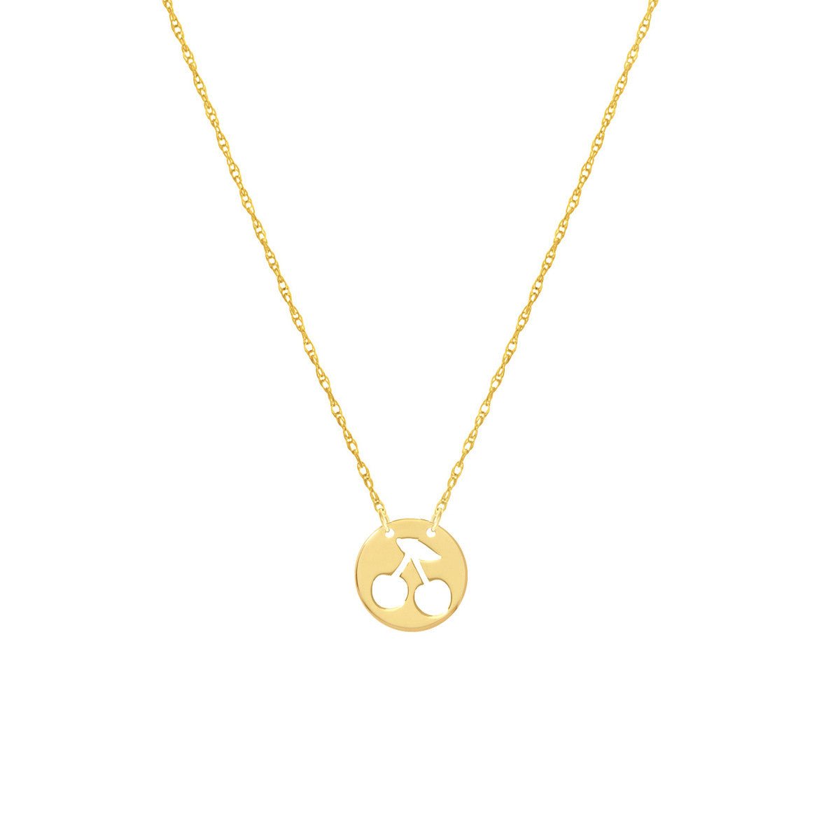Birmingham Jewelry - 14K Yellow Gold So You Cutout Cherry Mini Disk Adj Necklace - Birmingham Jewelry