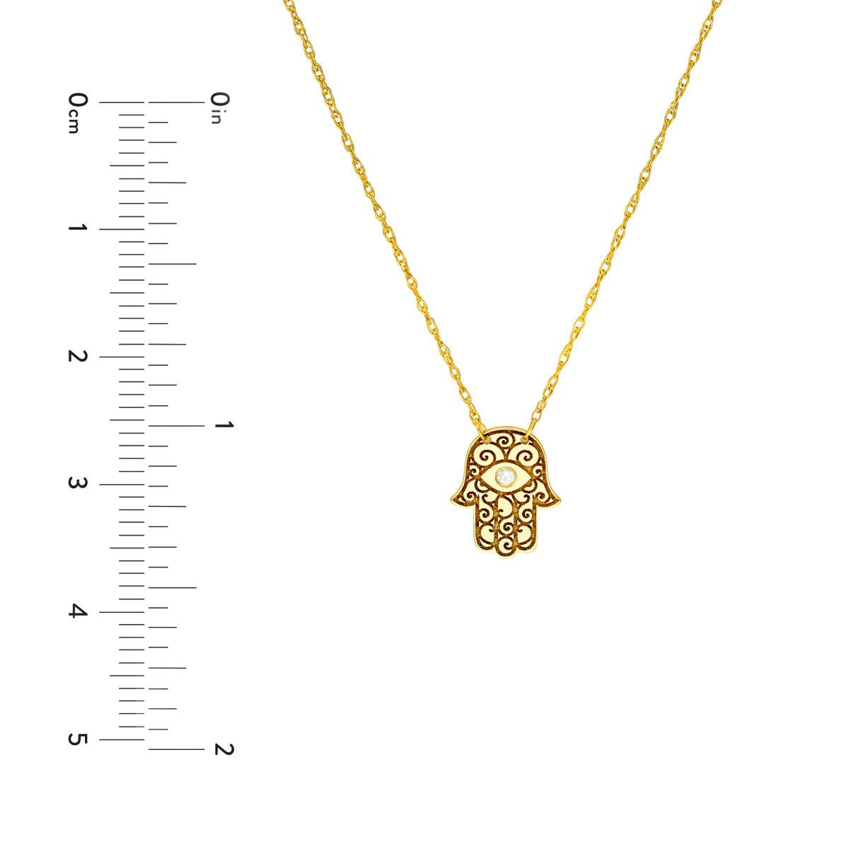 Birmingham Jewelry - 14K Yellow Gold So You Diamond Hamsa Necklace - Birmingham Jewelry