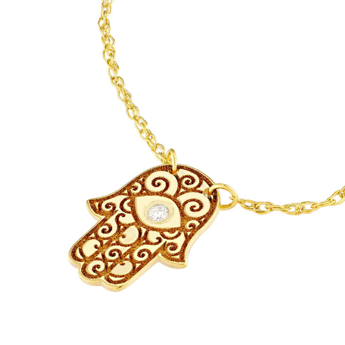 Birmingham Jewelry - 14K Yellow Gold So You Diamond Hamsa Necklace - Birmingham Jewelry