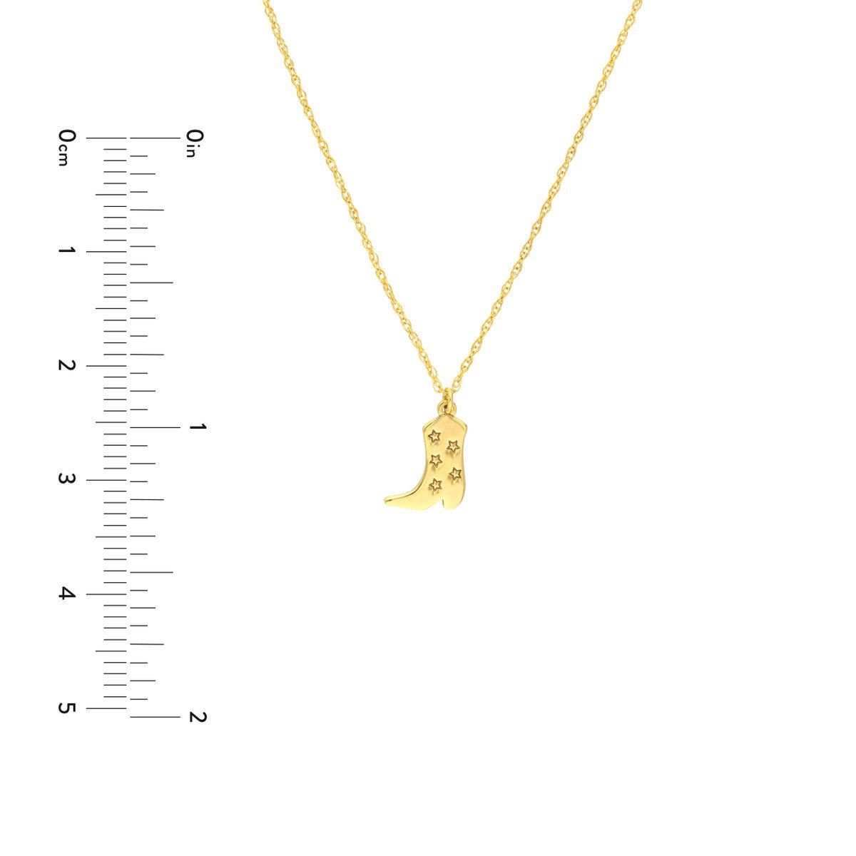 Birmingham Jewelry - 14K Yellow Gold So You Five Stars Cowboy Boot Necklace - Birmingham Jewelry
