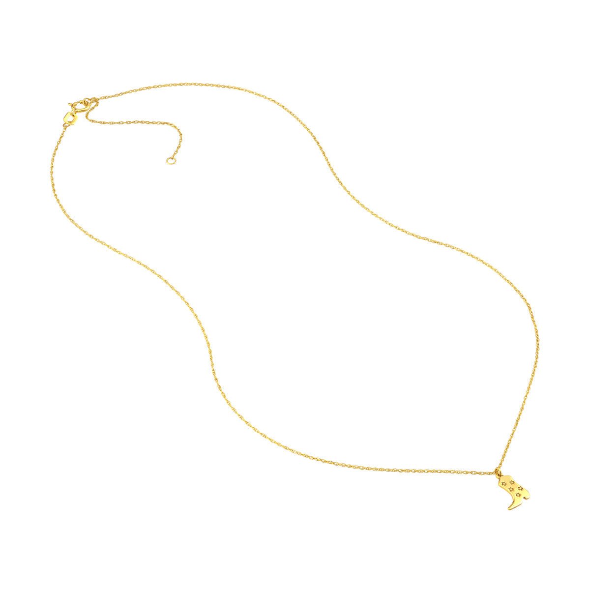 Birmingham Jewelry - 14K Yellow Gold So You Five Stars Cowboy Boot Necklace - Birmingham Jewelry