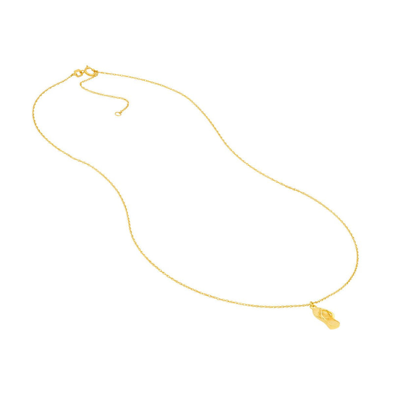 Birmingham Jewelry - 14K Yellow Gold So You Flip Flop Necklace - Birmingham Jewelry