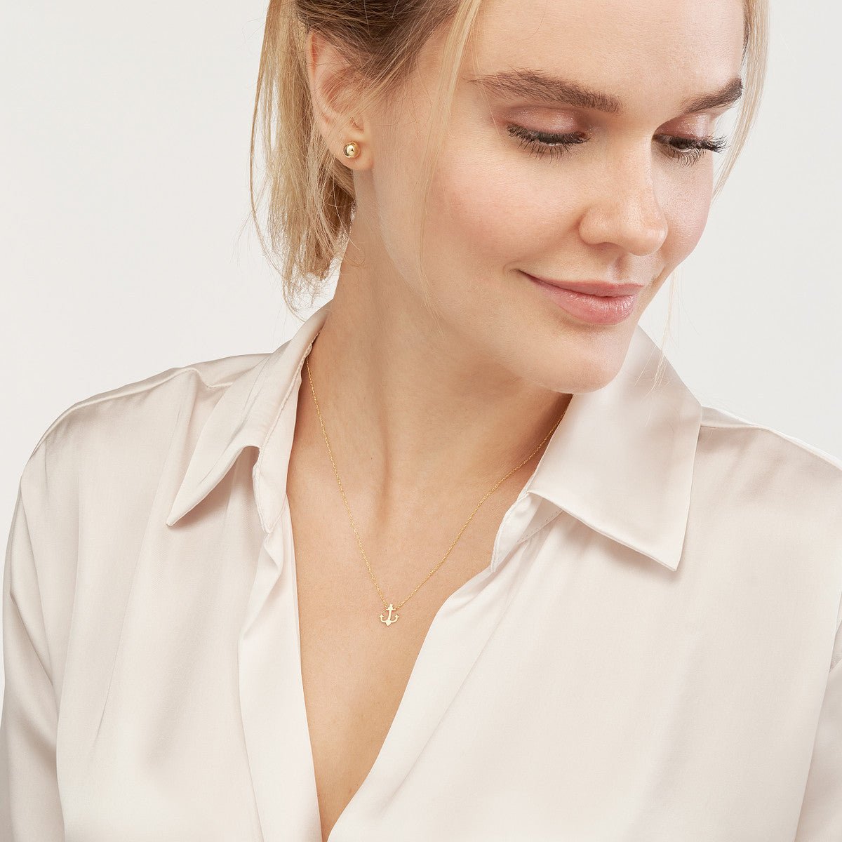 14K Yellow Gold So You Mini Anchor Adjustable Necklace Birmingham Jewelry Necklace Birmingham Jewelry