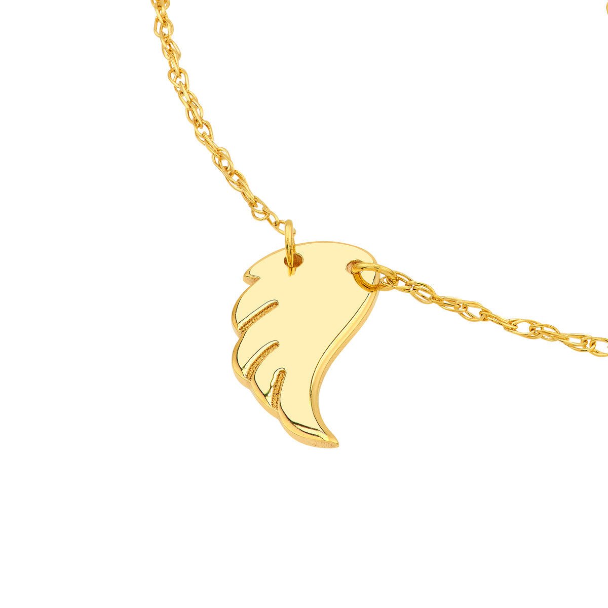 Birmingham Jewelry - 14K Yellow Gold So You Mini Angel Wing Adjustable Necklace - Birmingham Jewelry