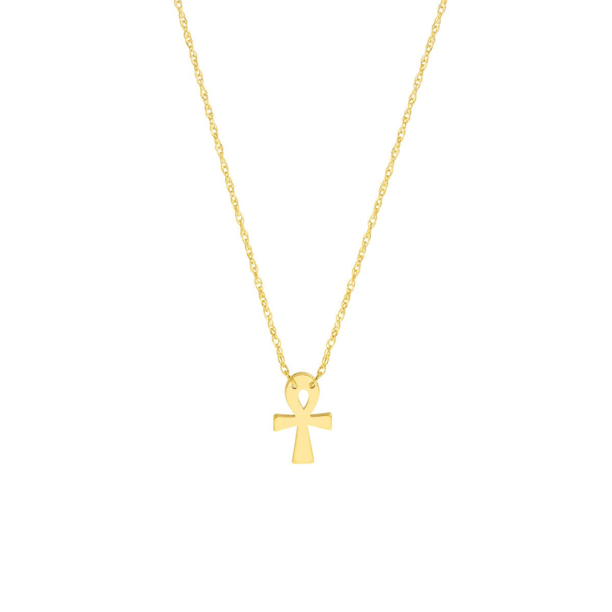 14K Yellow Gold So You Mini Ankh Adjustable Necklace Birmingham Jewelry Necklace Birmingham Jewelry