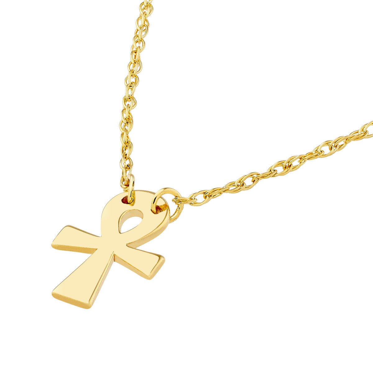 14K Yellow Gold So You Mini Ankh Adjustable Necklace Birmingham Jewelry Necklace Birmingham Jewelry