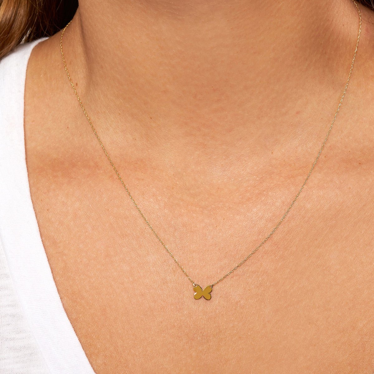 14K Yellow Gold So You Mini Butterfly Adjustable Necklace Birmingham Jewelry Necklace Birmingham Jewelry