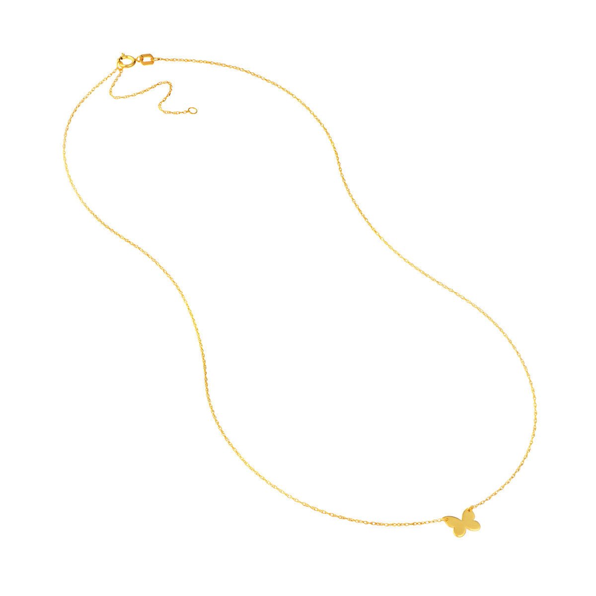 14K Yellow Gold So You Mini Butterfly Adjustable Necklace Birmingham Jewelry Necklace Birmingham Jewelry